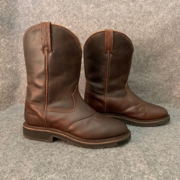 Cabela’s Men’s 11” Pinedale Brown Leather Pull Up Western Work Boots - Picture 8 of 12